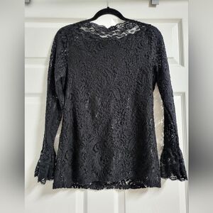Adiva Womens Elegant Black Lace  Top Size M